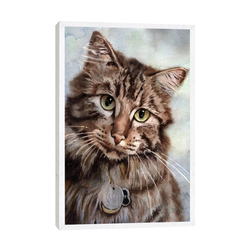 Maine Coon Eyes by Rachel Parker - Floater Frame Gallery-Wrapped Canvas Giclée on Canvas, White