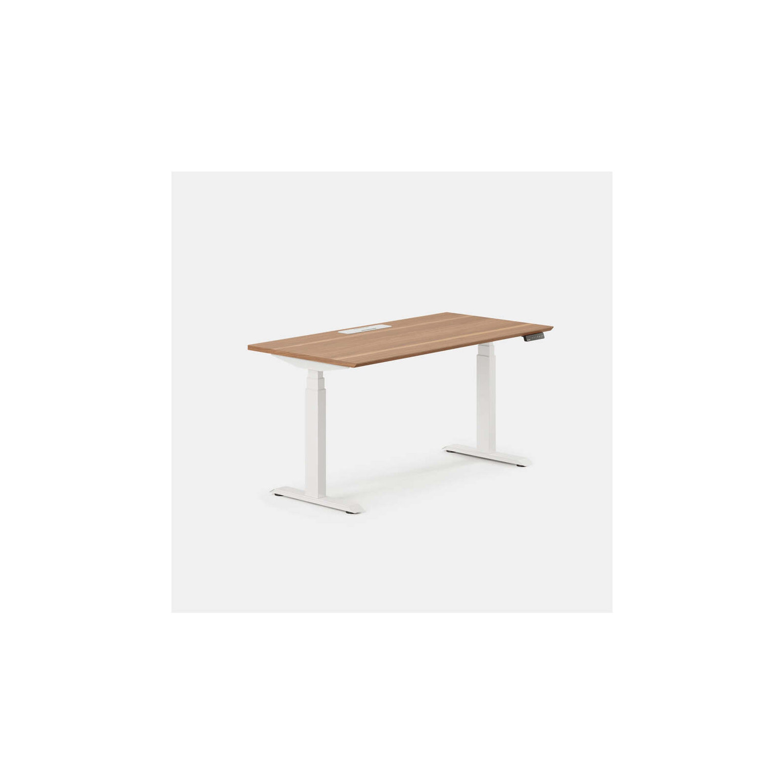 Standing Desk, 52" H x 60" W x 30" D, Walnut, White