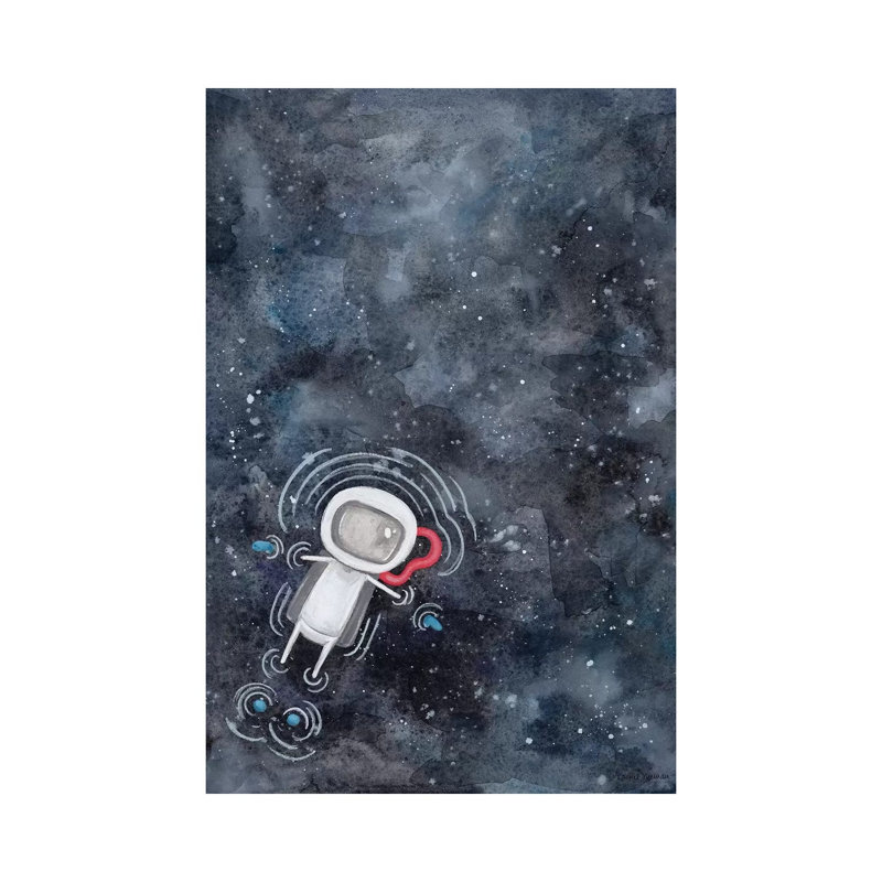 Swim In Space by Rachel Nieman - Wrapped Canvas Painting, 66.04cm H x 45.72cm W x 1.91cm D