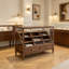 Nut-brown Solid Manufactured Wood Jewelry Display Storage Cabinet with drawer-style storage compartments