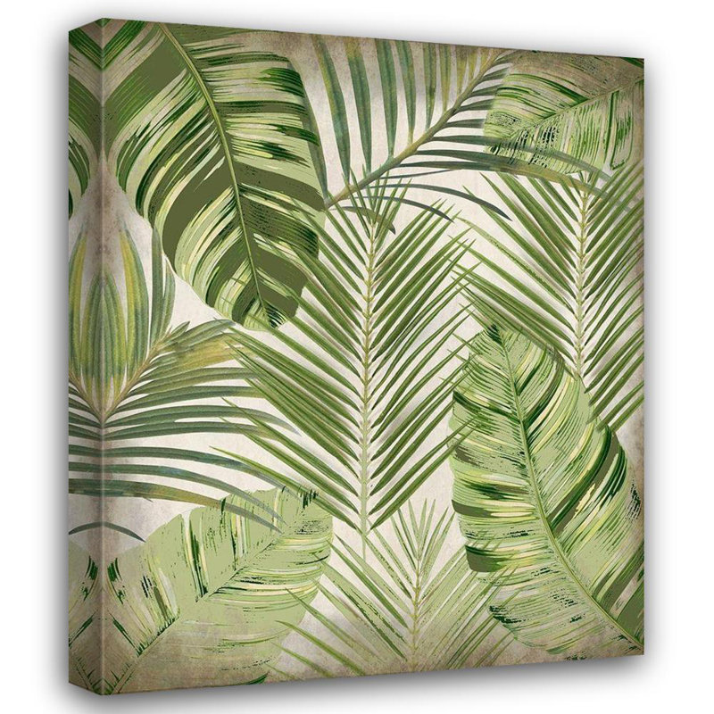 «Red Barrel Studio®» par Kimberly, Allen, art sur toile tendue sous le titre: Tropic Palms 1, H 34 po x l 28 po