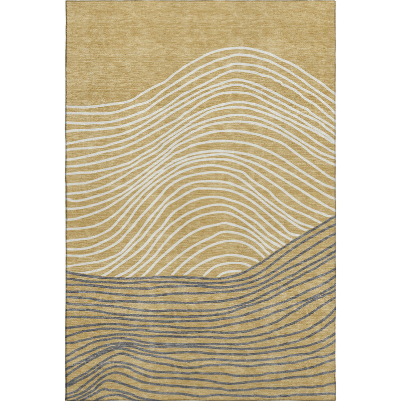 Tapis de qualité supérieure lavable à la machine Mayfield AMF2350, Doré, 3 pi x 5 pi
