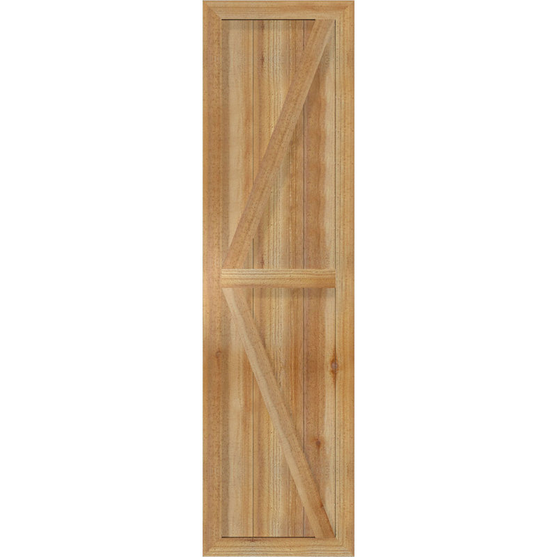 TimberCraft 5 3/8 "encadré avec panneaux n-lattes avec Z-Bar, cèdre rouge de l'Ouest, 16 1/8 po, 59 po