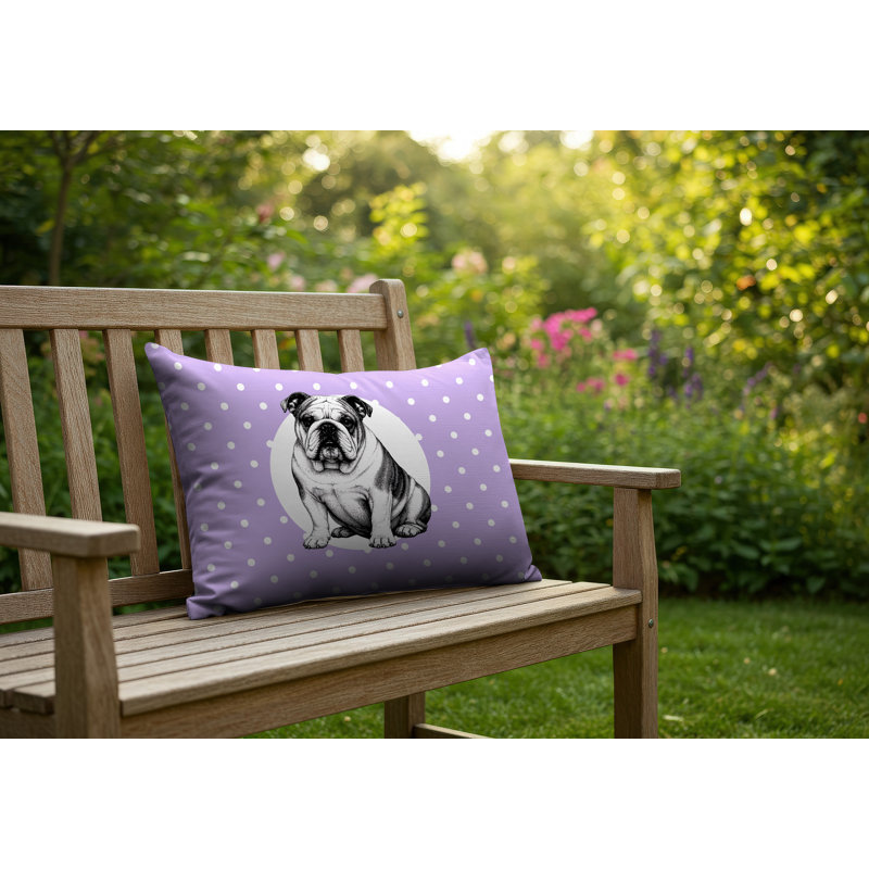 Oreiller réversible intérieur / extérieur Bulldog, 20 po x 14 po, Lavande
