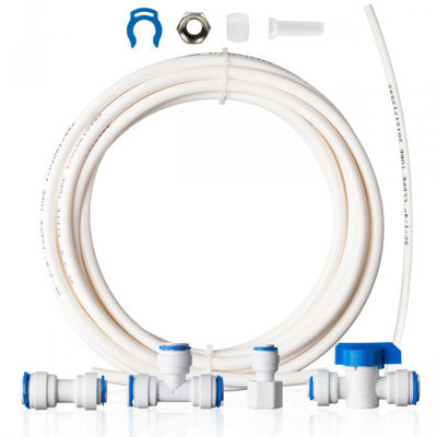 iSpring ICEK3 20 feet 3/8" Tubing Water Line Splitter and Reverse Osmosis Refrigerator Ice Maker Kit, Fits PH100, RO100, US15 Series, Everything Included for Installation