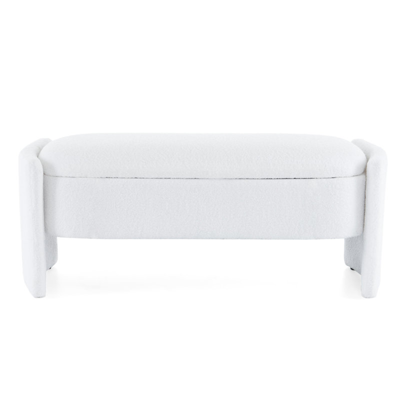 Banc blanc avec solution de rangement efficace pour une chambre à coucher confortable, Blanc