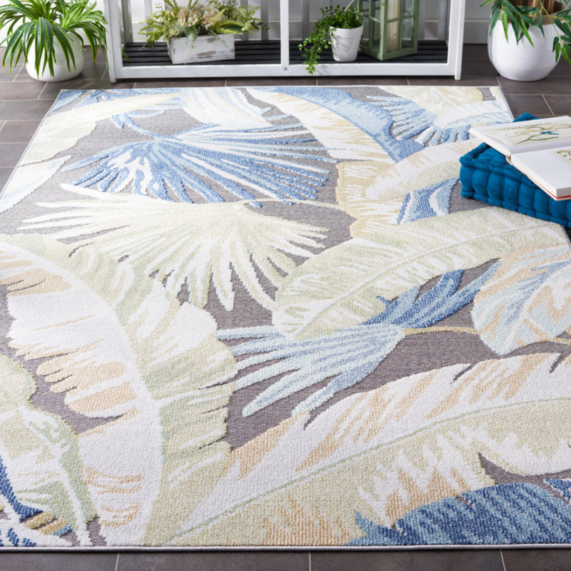 Cowlington Sarasota Performance Floral Indoor/Outdoor Area Rug, Rectangle 5'3" x 7'7"
