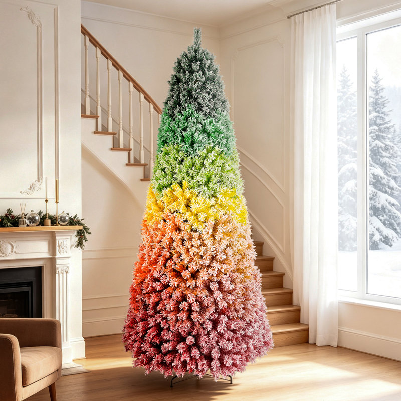Arbre de Noël artificiel à charnière pastel, 6' H