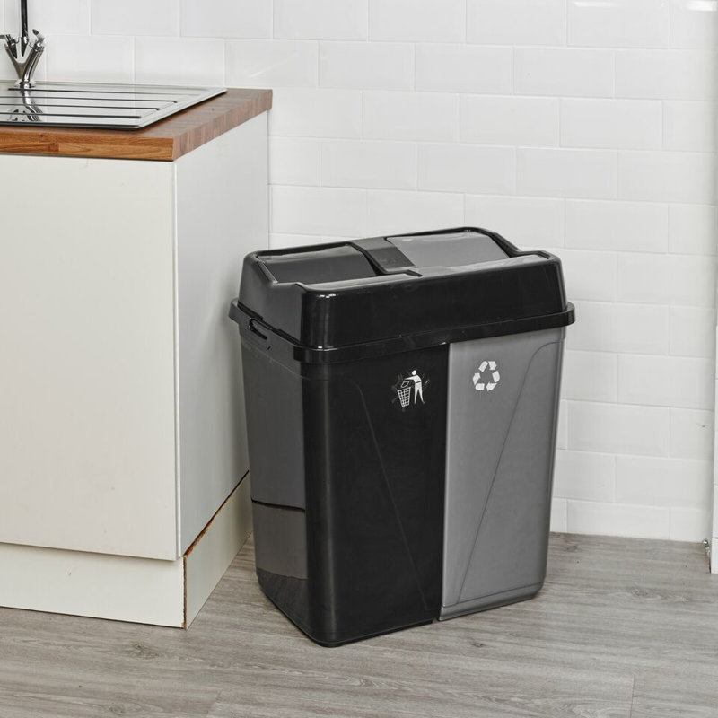 Rebrilliant Plastic Bin, Black/Grey, 100L