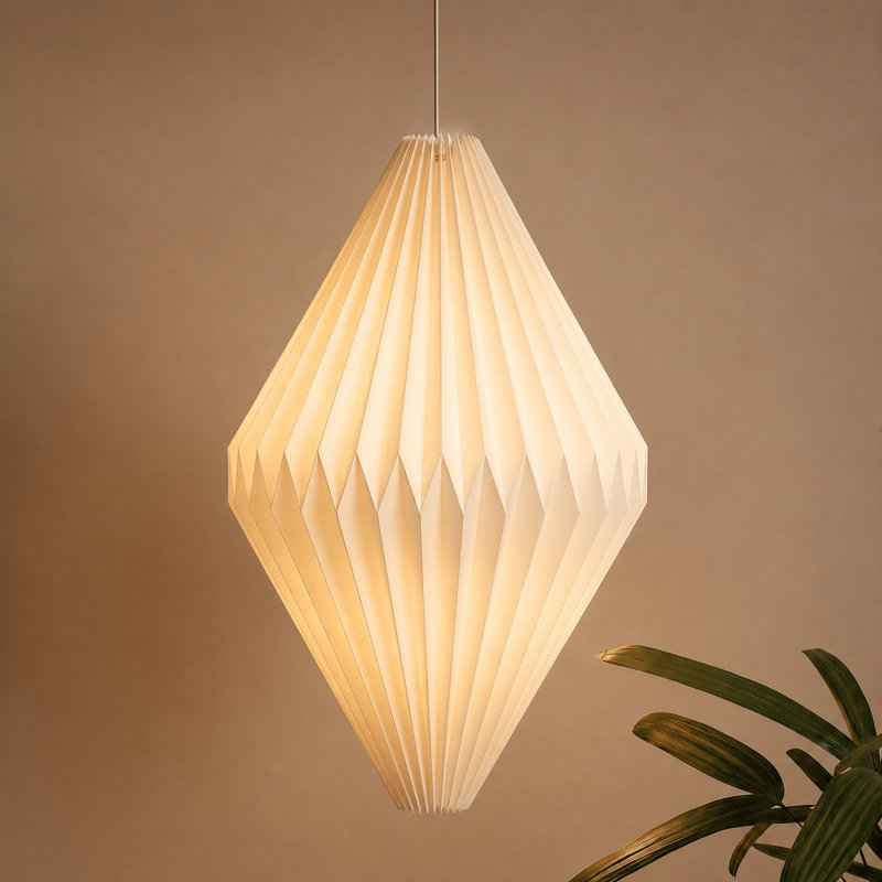 39 cm H Oval Pendant Shade in White
