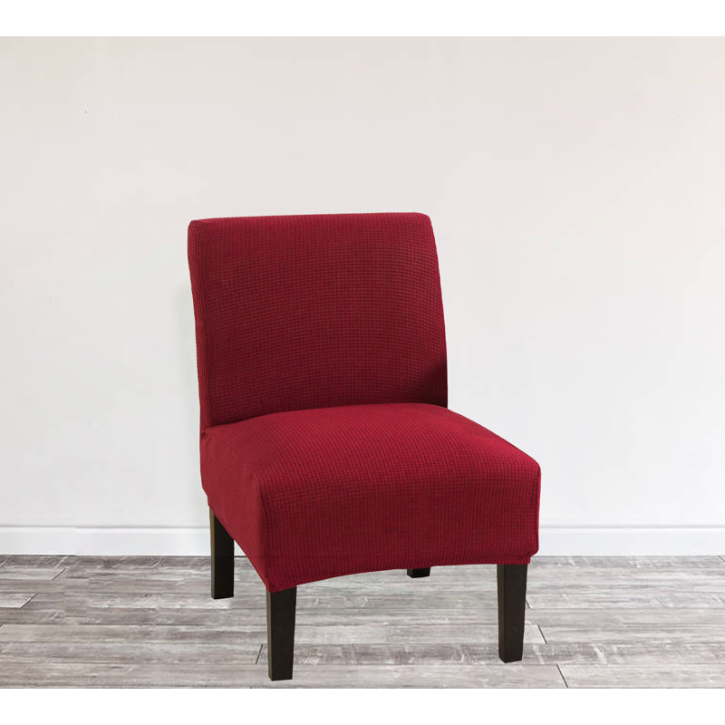 Housse pour fauteuil sans accoudoirs en tissu extensible lavable, Vin rouge