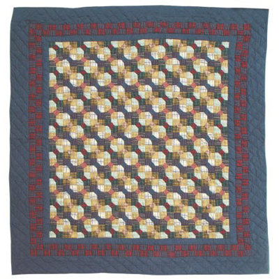 Rustic Cotton Geometric Shapes Quilt