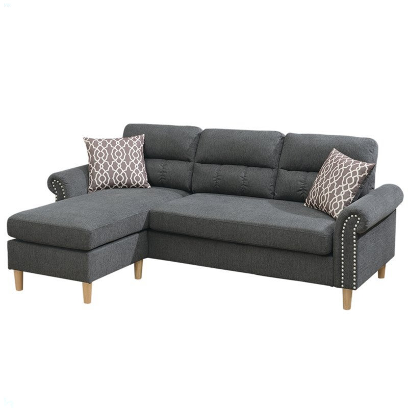 Ensemble de canapé modulaire réversible Polyfiber, Tissu gris