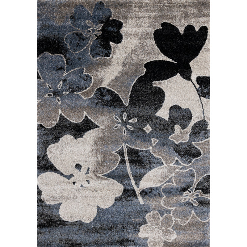 Tapis à motif botanique et tapis antidérapant Eden Frieze, Rectangle 5 pi 3 po x 7 pi 7 po