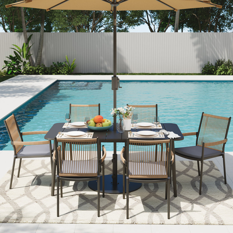 Shaeffer 7 Pieces Outdoor Patio Dining Set with Cushions