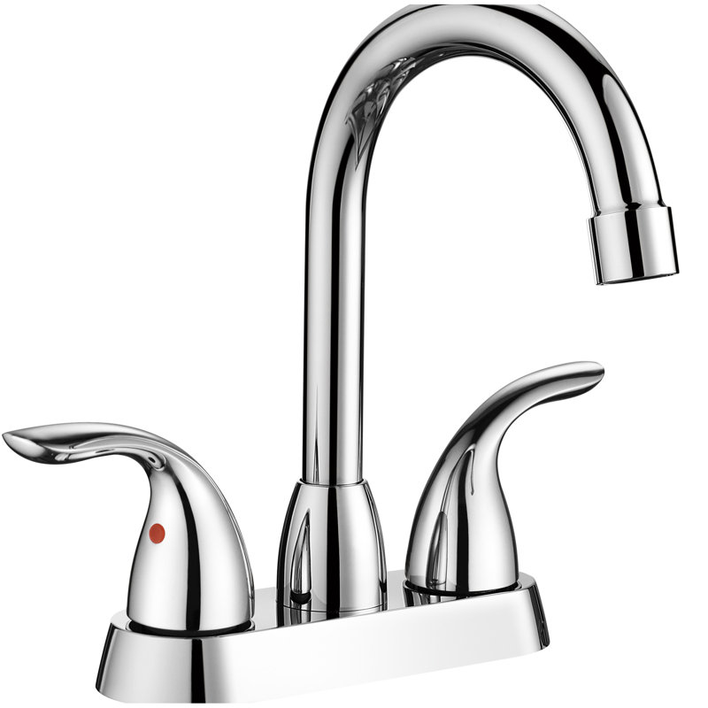 Robinet de salle de bain à fixation sur le comptoir, 11,94 po, 2, pivotant sur 360 °, plaque de robinet pivotant à 2 plaques, monté, teinté, avec