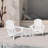 Outdoor End Table, HDPE Small Patio Side Tables for Outside,White