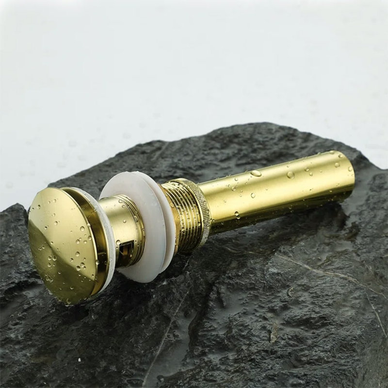 Pop-up Bathroom Sink Drain with Overflow, Gold