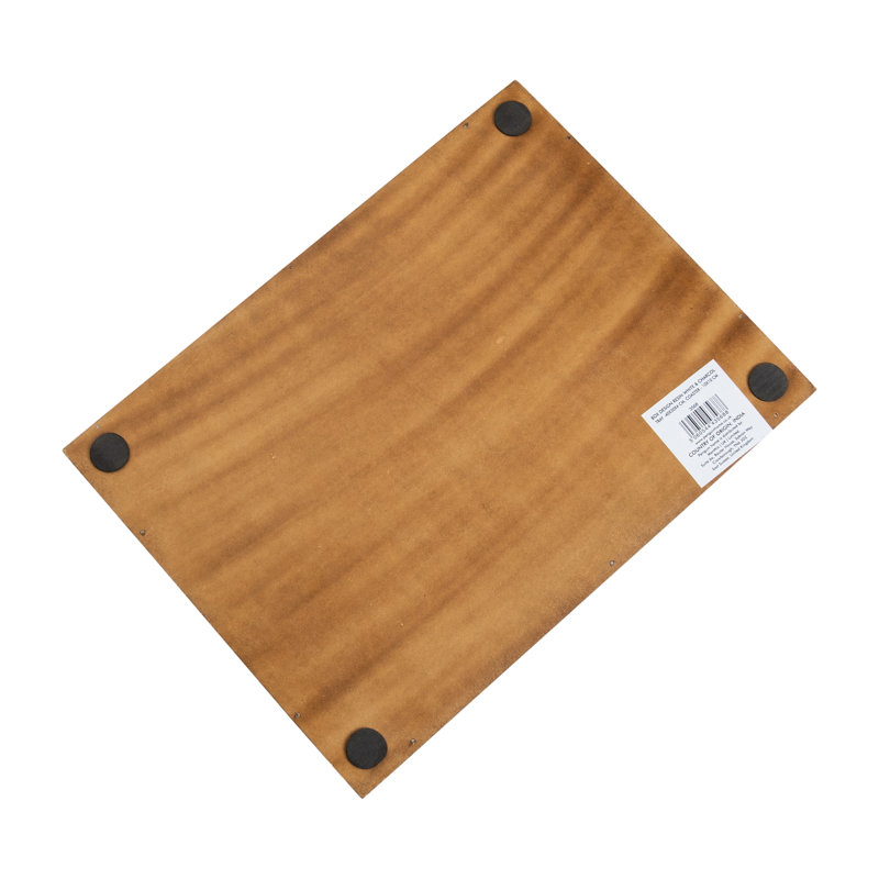 Ahsan Solid Wood Tray, White/Charcoal