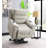 Marsha Light Gray Silicone Synthetic Leather Power Motion Recliner With Lift, Heating & Massage Chair