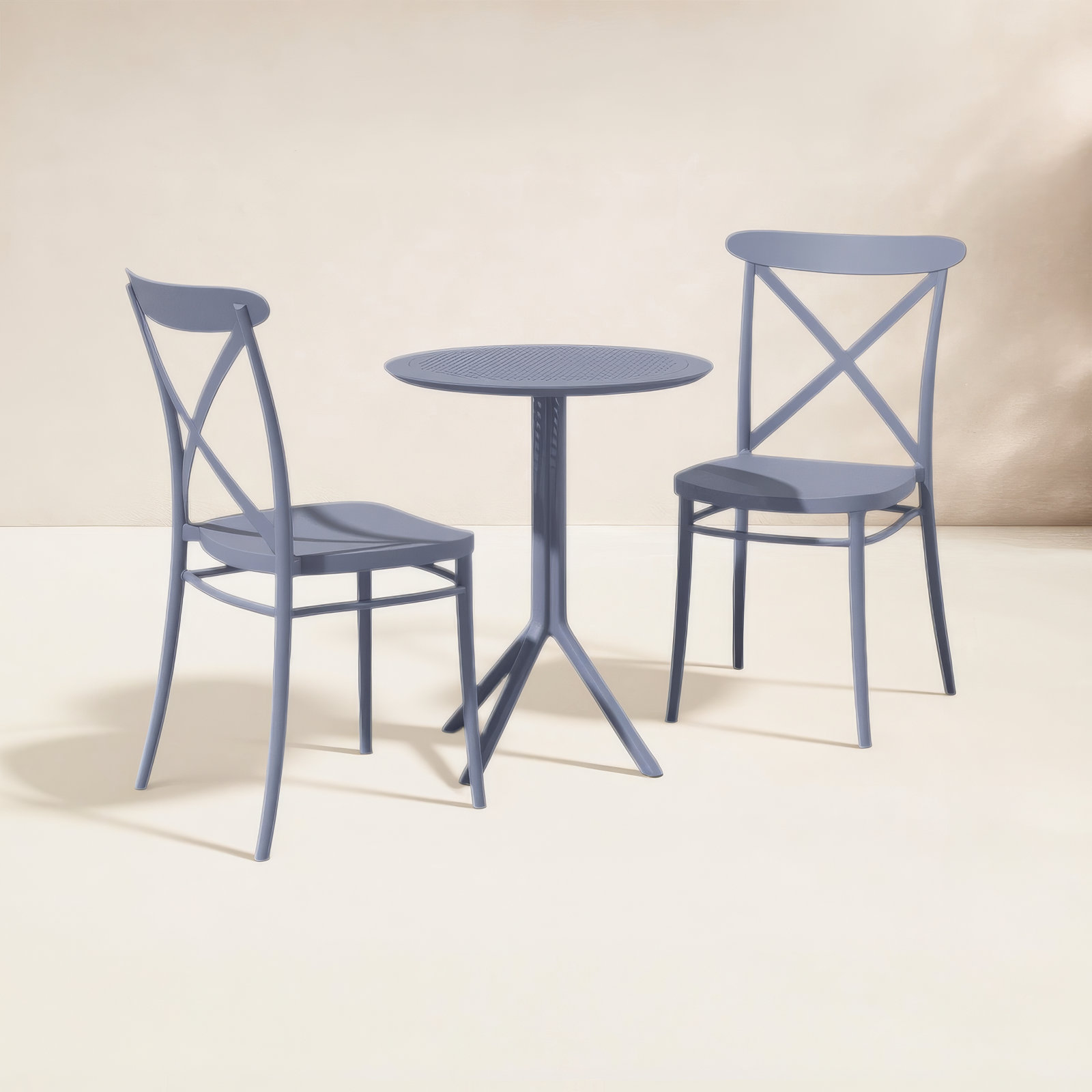 Farrah 24" Patio Bistro Set, Dark Gray