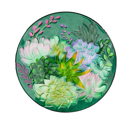 Lahziri Glass Single Tier Birdbath