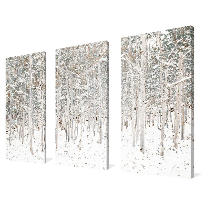 «White Snow Wonderland», ensemble de 3 impressions sur toile