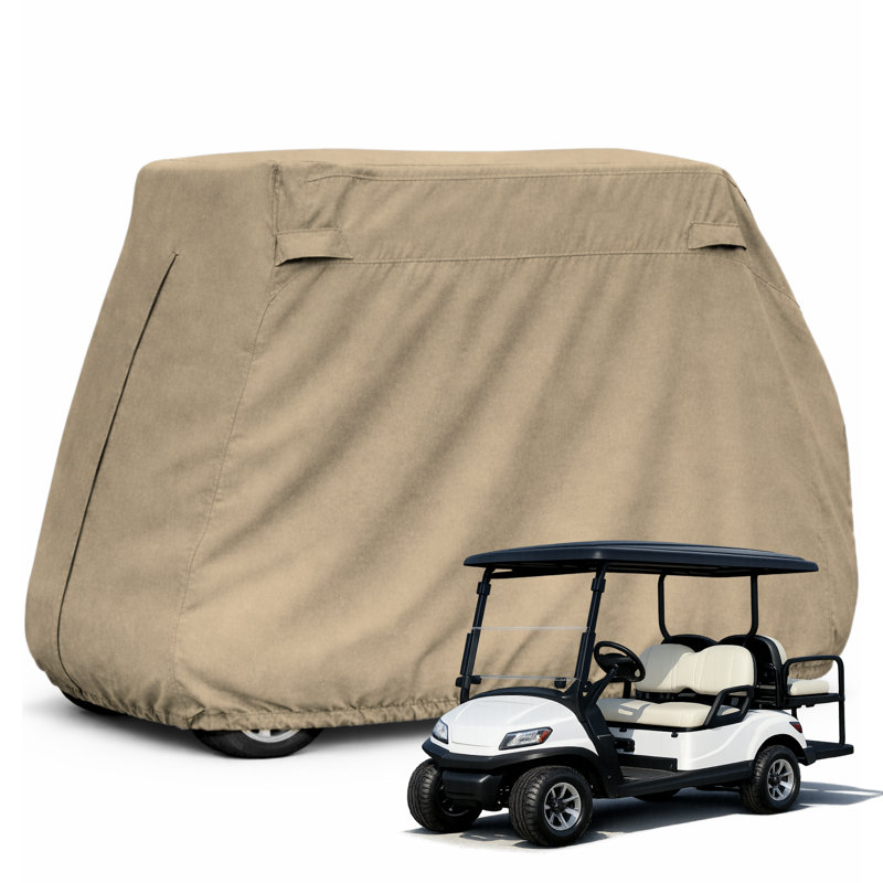 Housse de rangement pour voiturette de golf 2 + 2 pour toit de 58 po, compatible avec EZGO Club Car de couleur taupe