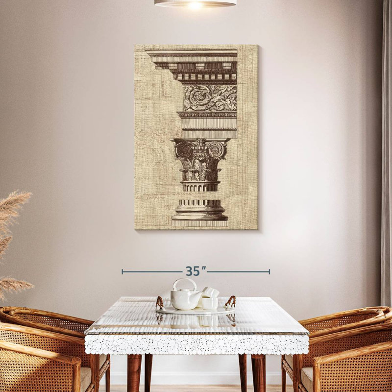 Lilie Architectural Rendering I Burlap Sepia, 45" H x 30" W