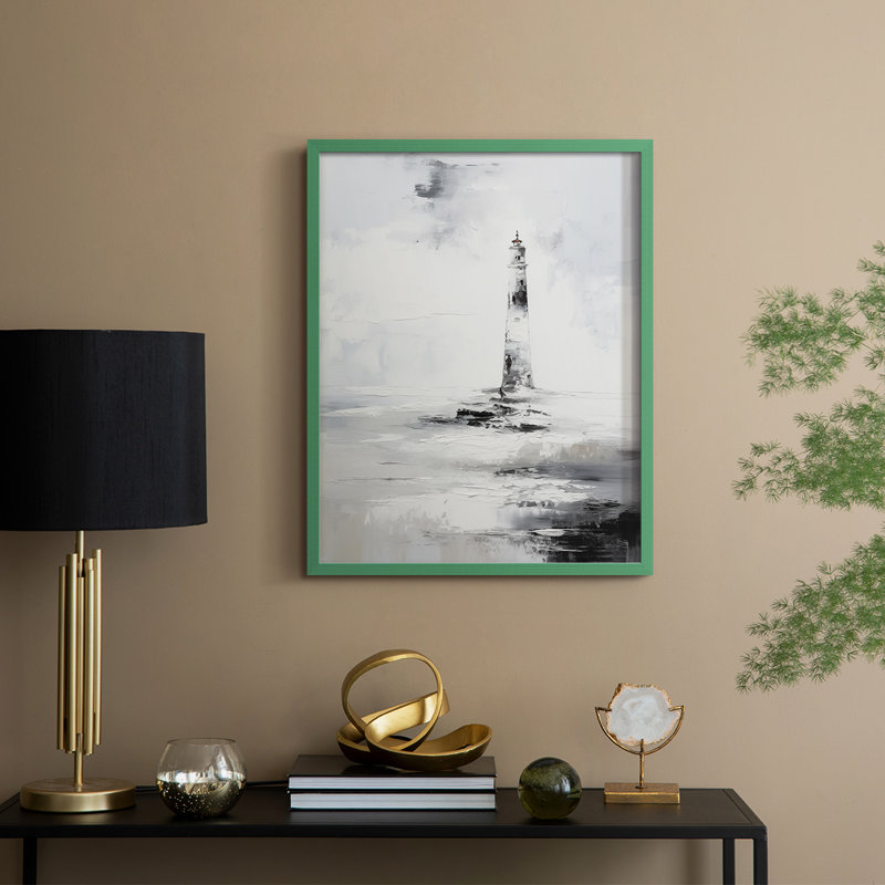 NAUTICAL Series Dxxxxi, reproduction encadrée - bois massif, H 15 po x l 12 po, Vert