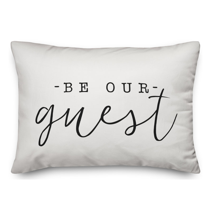 Textual Outdoor Throw Pillow, Off White/Black