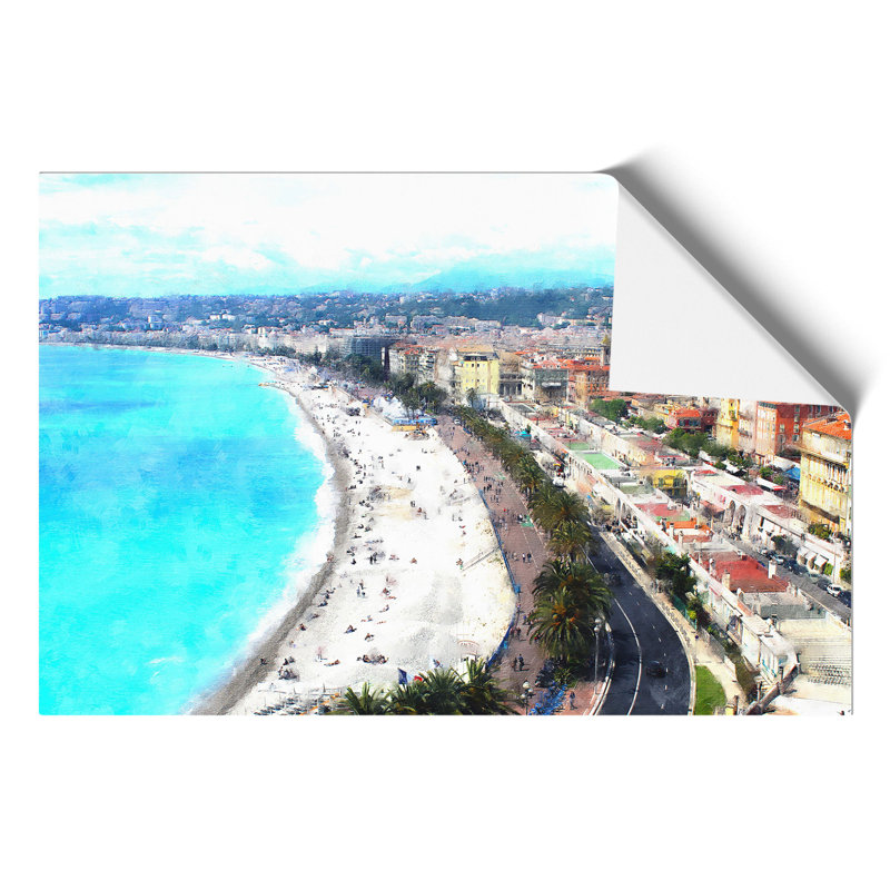 Nice Skyline in France Painting - Frameless Print, 30cm H x 42cm W x 0.1cm D