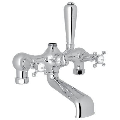 Georgian Era Triple Handle Deck Mounted Clawfoot Tub Faucet