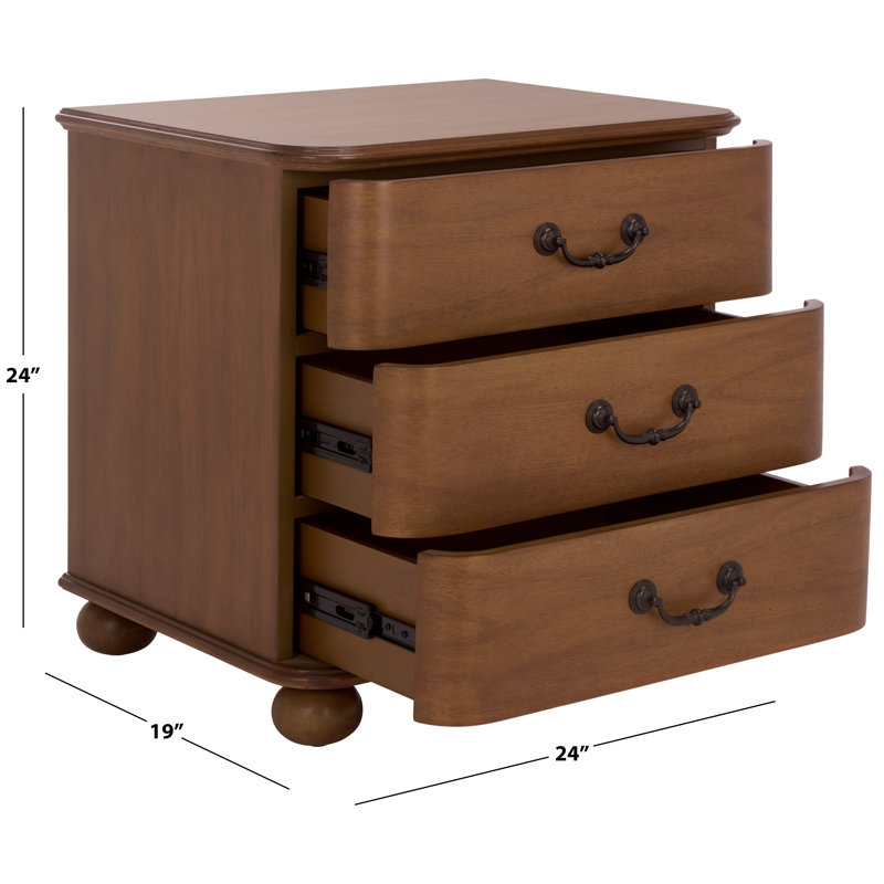 Jessy Wood Bun Foot Nightstand