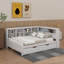 Lit de jour double avec lit gigogne, tablette et port USB