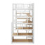 Lit mezzanine simple en métal avec bureau et tablettes de rangement