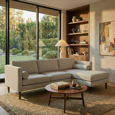 Canapé et chaise longue en lin 97,6 po