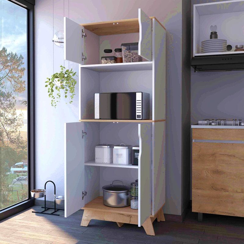 Armoire de garde-manger, armoire à double porte supérieure, surface de comptoir