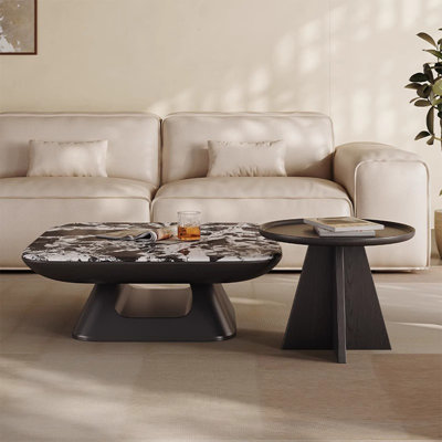 Table basse carrée italienne en pierre supercristalline
