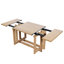 Ensemble de table de salle à manger extensible rustique avec base en tréteaux et chaises rembourrées-902066996