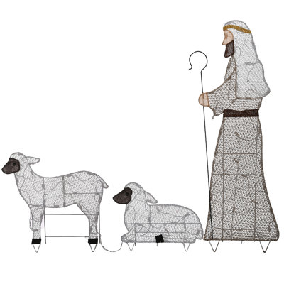 Shepherd with Sheep with LED Lights
