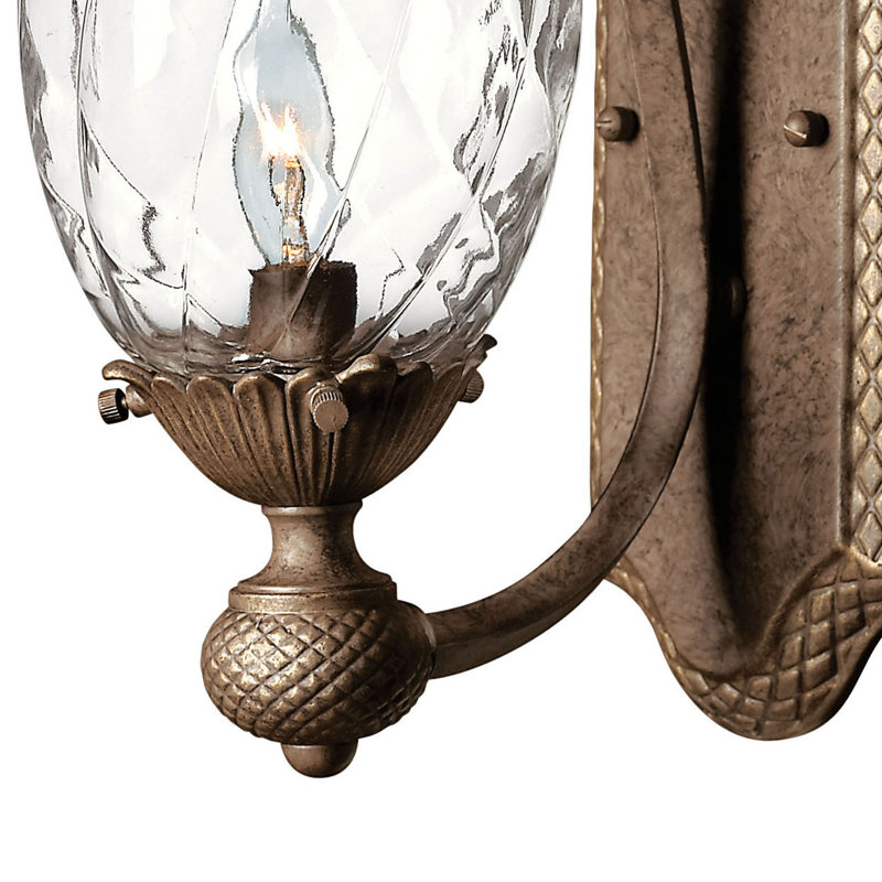 Pearl Bronze 1-Light Wall Sconce with Clear Optic Shade