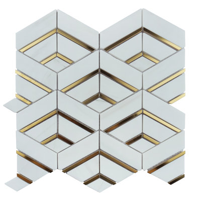 Carreau de mosaïque en marbre poli naturel Hexagone 12,01 po x 11,58 po