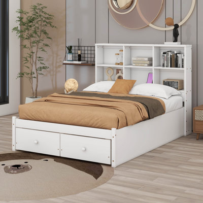 Keiarah Full Size Platform Bed with Storage Headboard, Charging Station and 2 Drawers -  Red Barrel StudioÂ®, 02898678B8CD46B8B91F535E075F2511