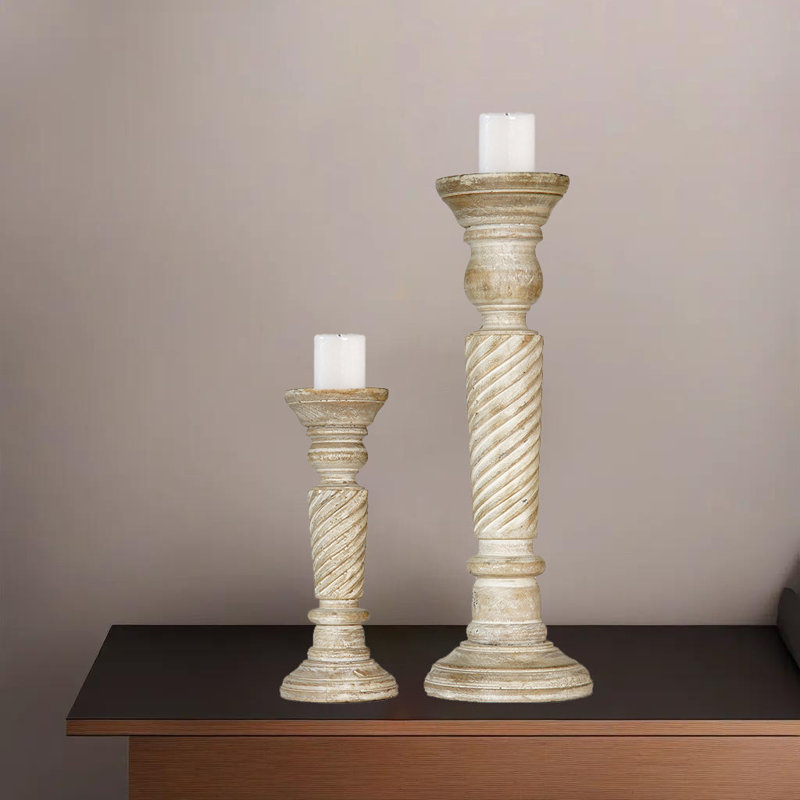 Pilier en bois 15 po, 2, Gris délavé, 12"/9"/12"