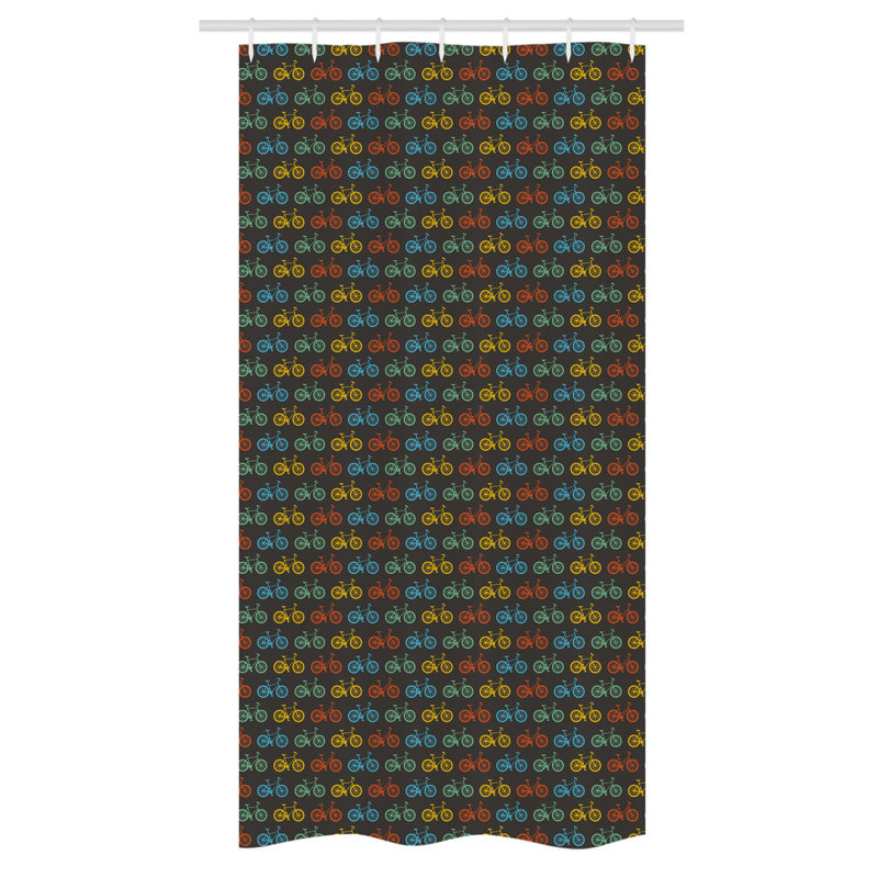 Epke Geometric Shower Curtain with Hooks Included, 72" H x 36" W