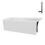 Baignoire en alcôve en acrylique blanc brillant avec drain extérieur 66 po x 32 po Streamline-101699571