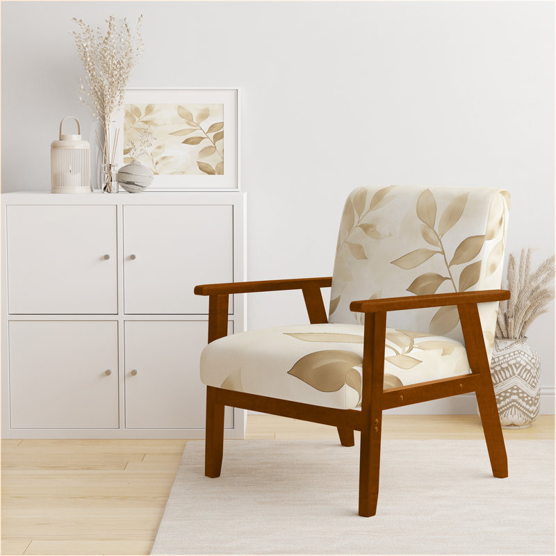 Chaise rembourrée Leaves, Brown Square Arms