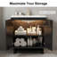 Ensemble de meuble-lavabo 30 po avec lavabo en résine, armoire en bois massif avec portes à fermeture en douceur, pieds en bois massif, rangement sous le comptoir, trou de robinet simple, style transitionnel pour petite salle de bain-1576985196