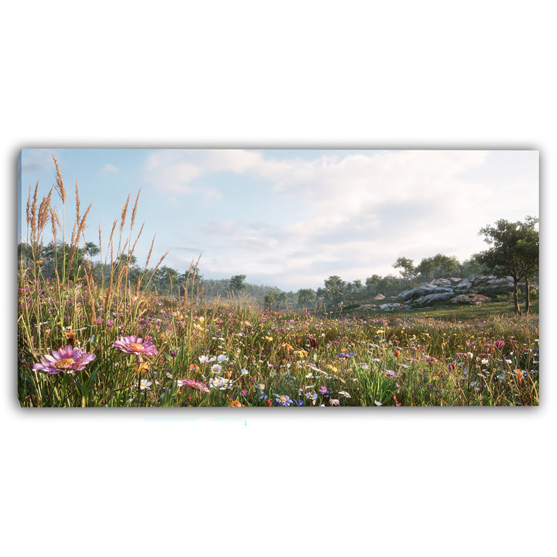«Summer Meadow Breeze», art mural sur toile tendue, H 24 po x l 48 po